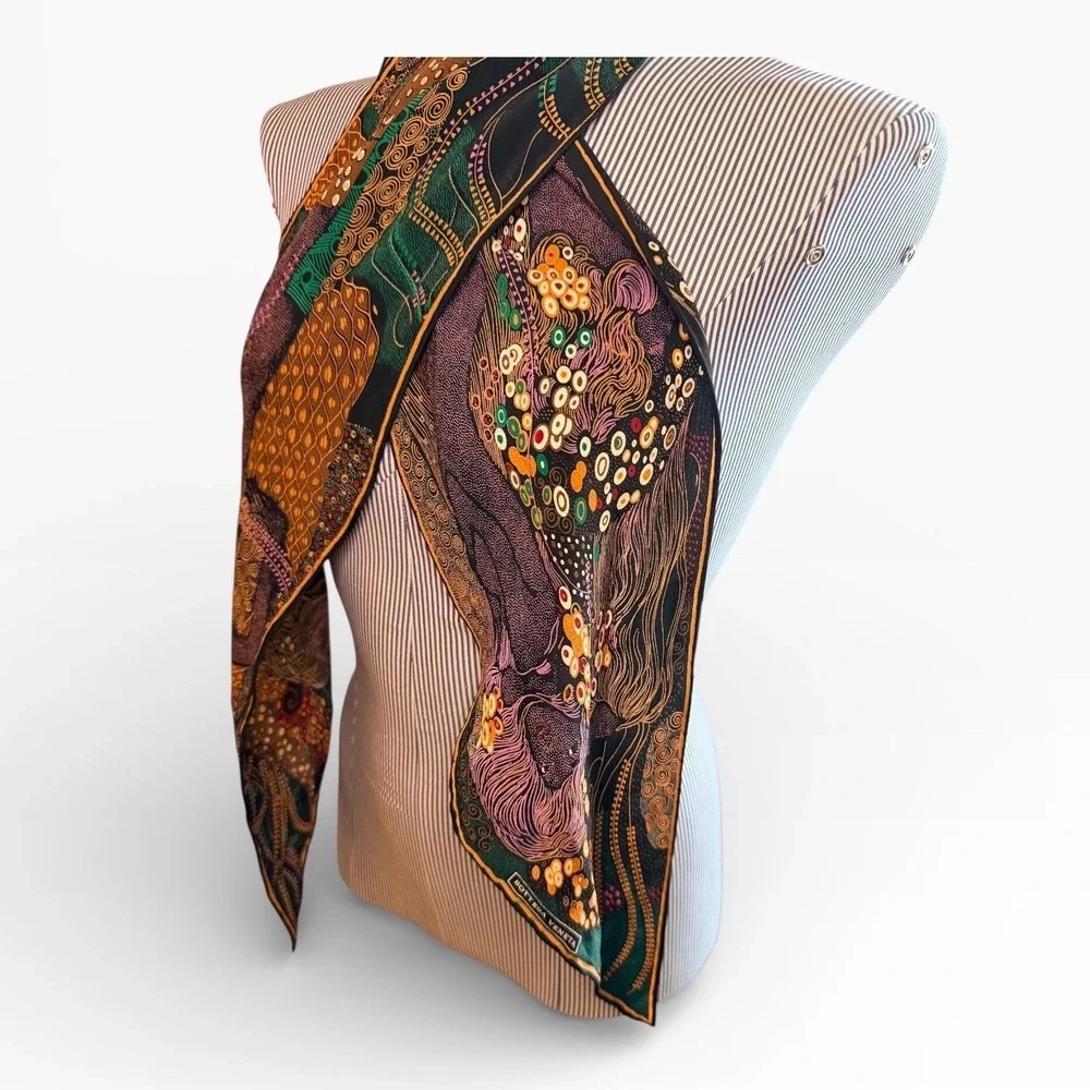 Bottega Veneta long Silk Scarf inspired by Gustav Klimt Designer Accessory